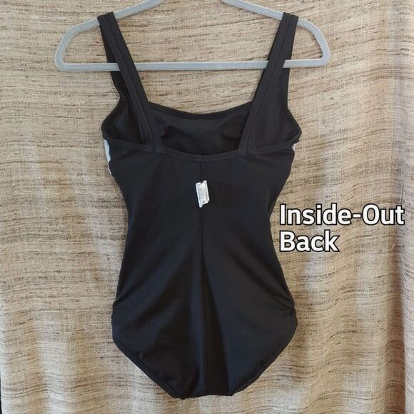 Speedo Endurance Black Swimsuit One Piece Ruched Tummy Control Womens 6 Small - Picture 5 of 11
